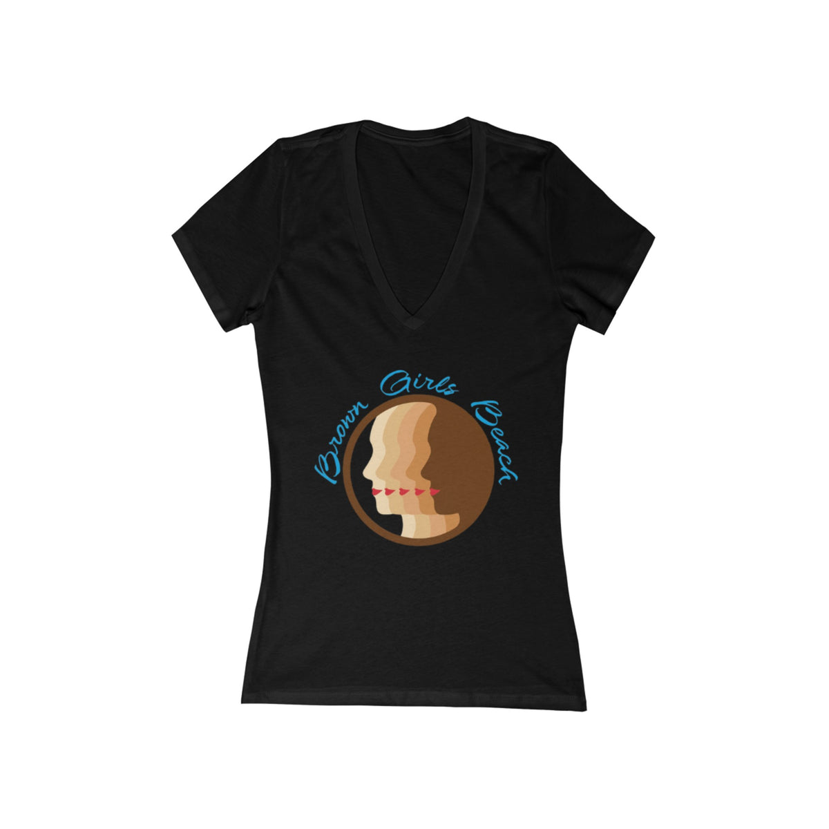 Women's Jersey Short Sleeve Deep V-Neck Tee