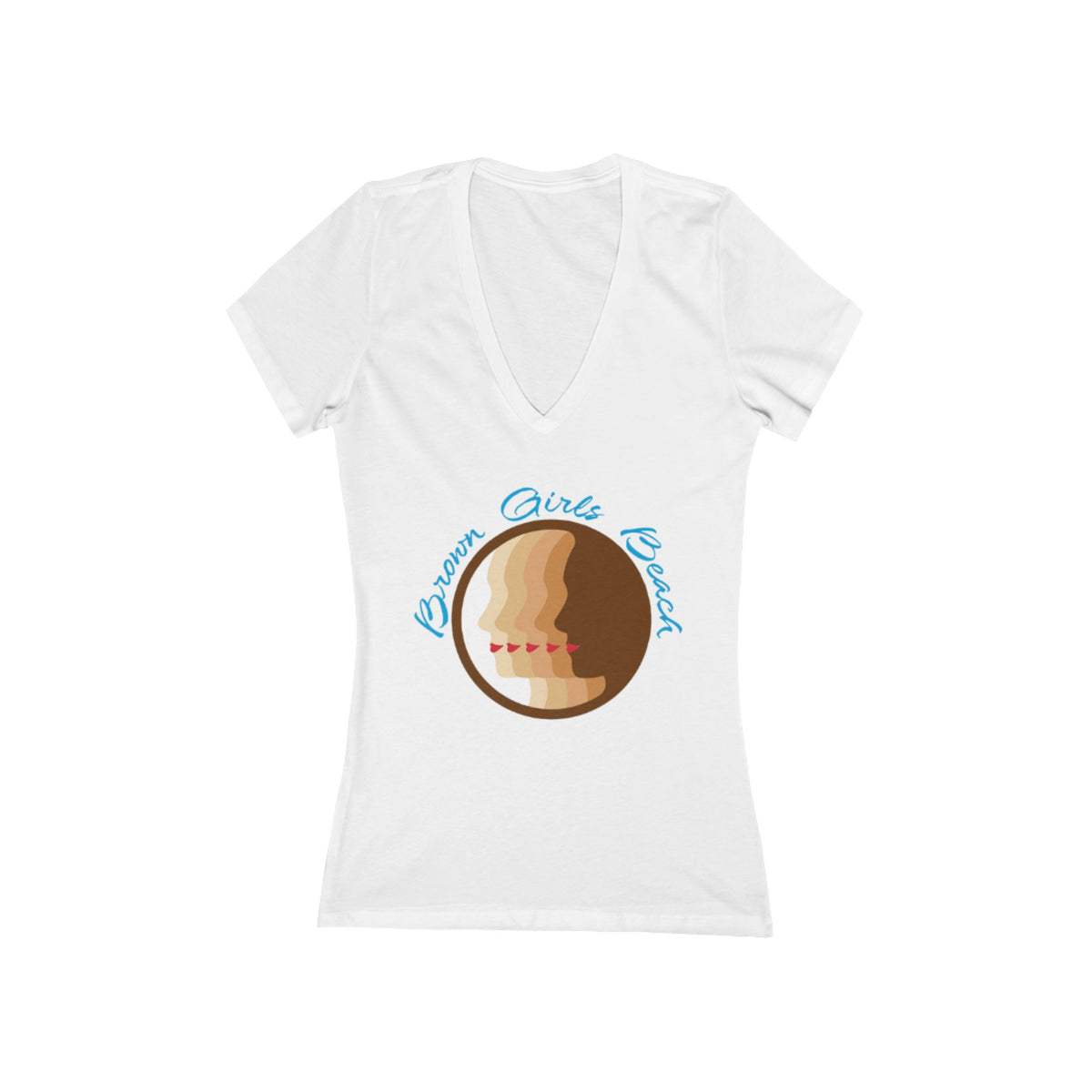 Women's Jersey Short Sleeve Deep V-Neck Tee