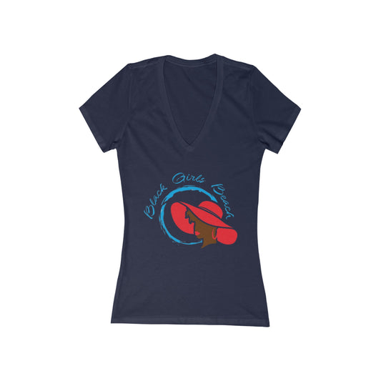 Women's Jersey Short Sleeve Deep V-Neck Tee
