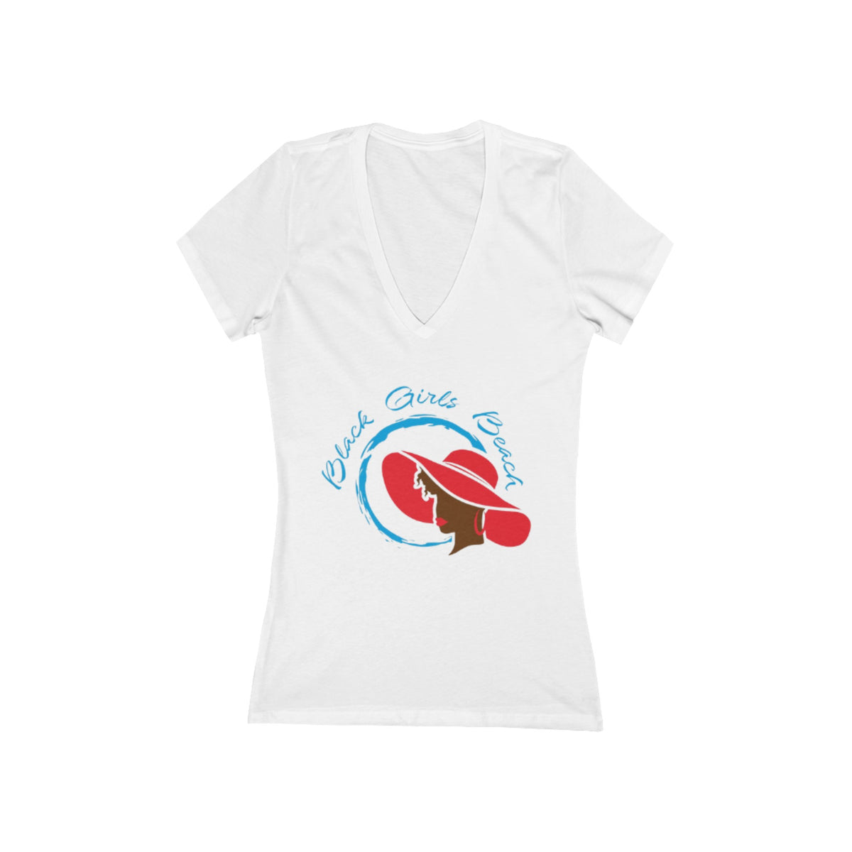 Women's Jersey Short Sleeve Deep V-Neck Tee