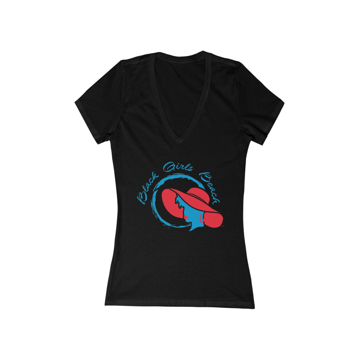 Women's Jersey Short Sleeve Deep V-Neck Tee